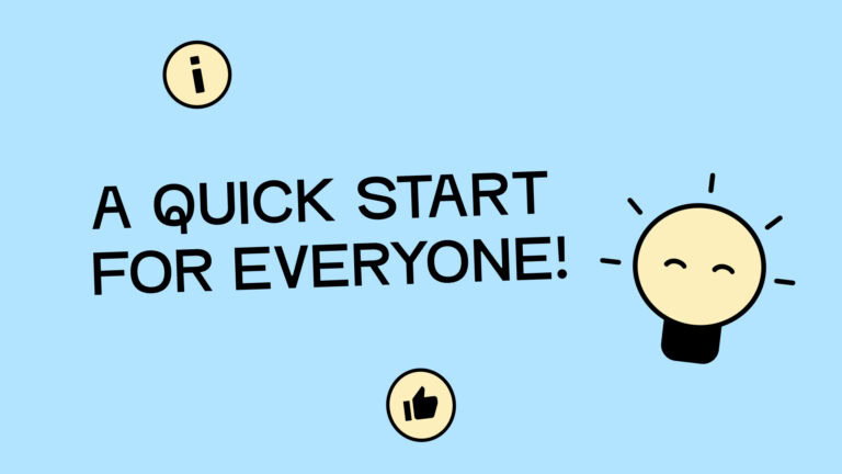 Text on image: A quick introduction for everyone. Next to it is an illustration of a lightbulb with a smiling face.