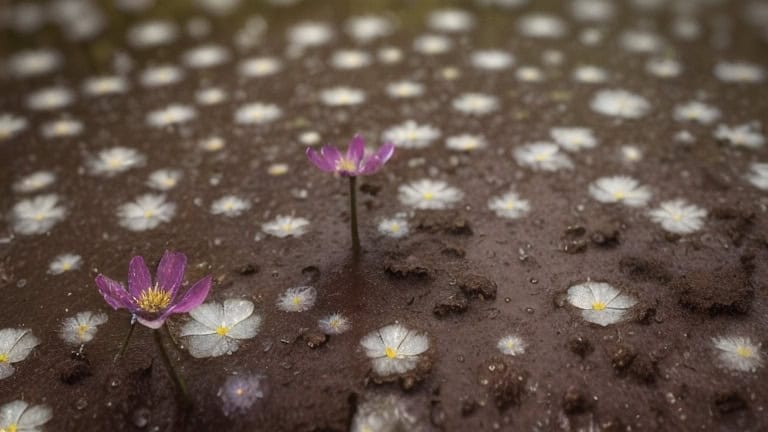 raining and flowers