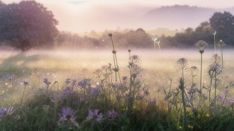 sunrise in the field
