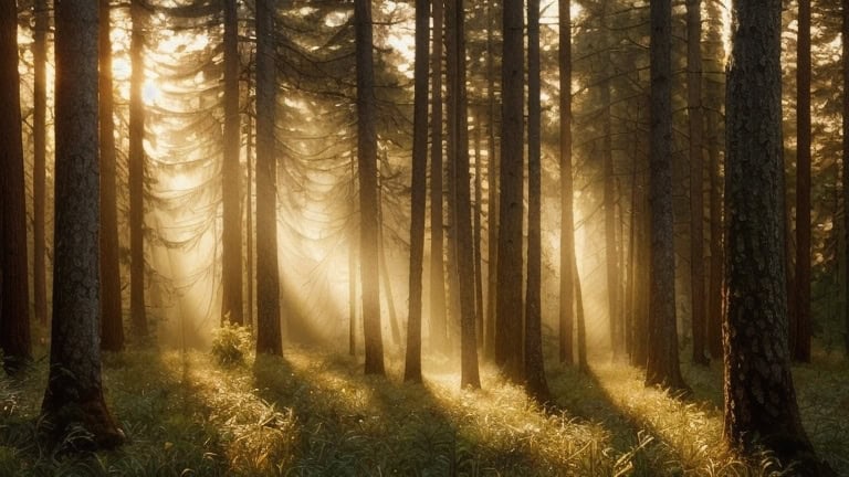 sunrise in the forest
