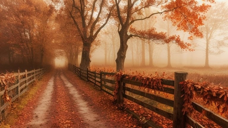 countryside road in autumn