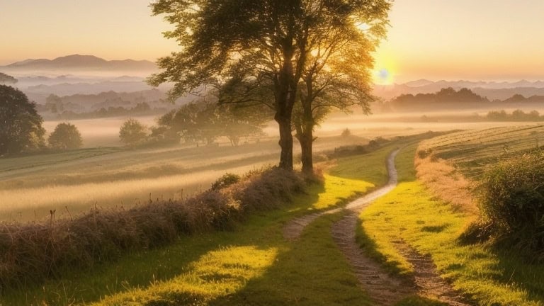 sunrise in the countryside