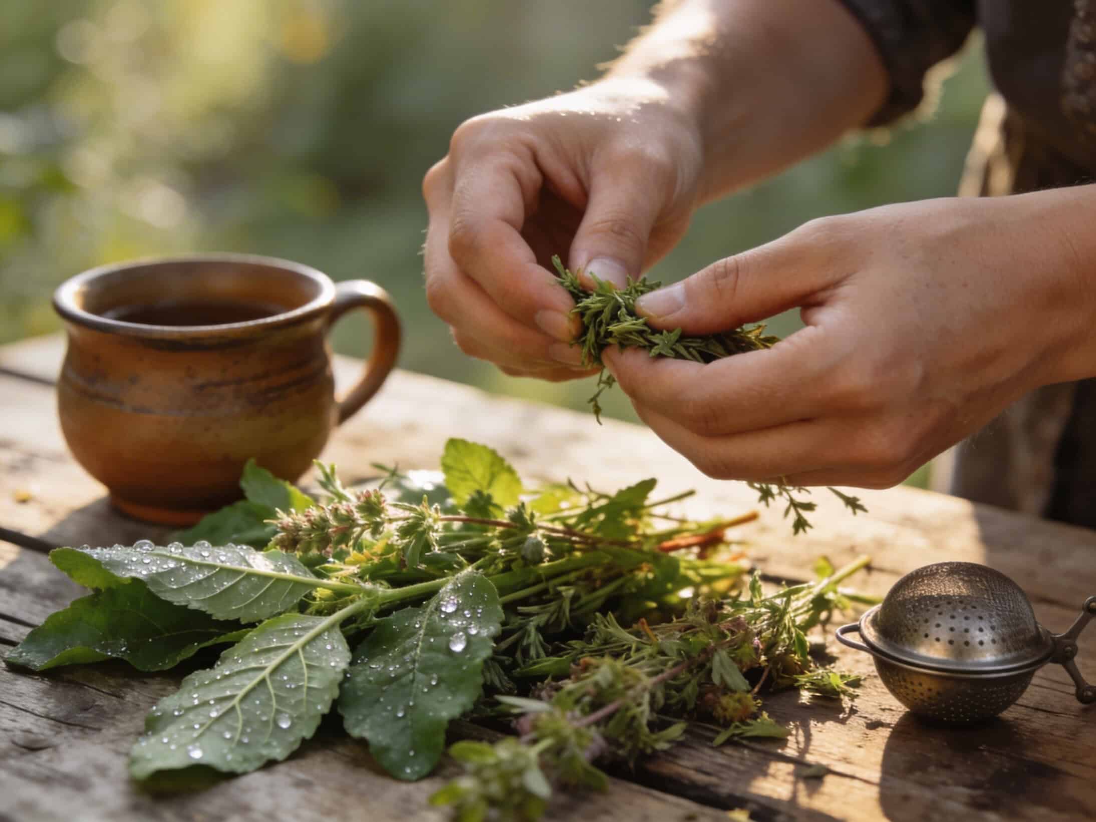 preparing relaxing  tea