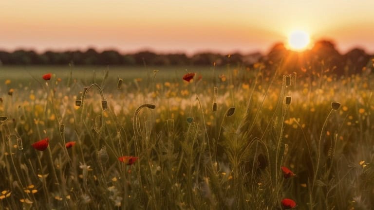 sunset in the field