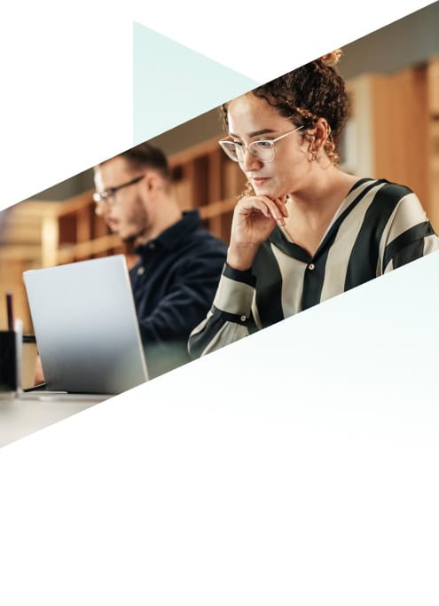 Professionals working in a coworking space