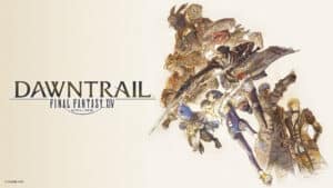 冒険者たちが『ファイナルファンタジーXIV』の世界で戦う姿を描いたイラスト。.