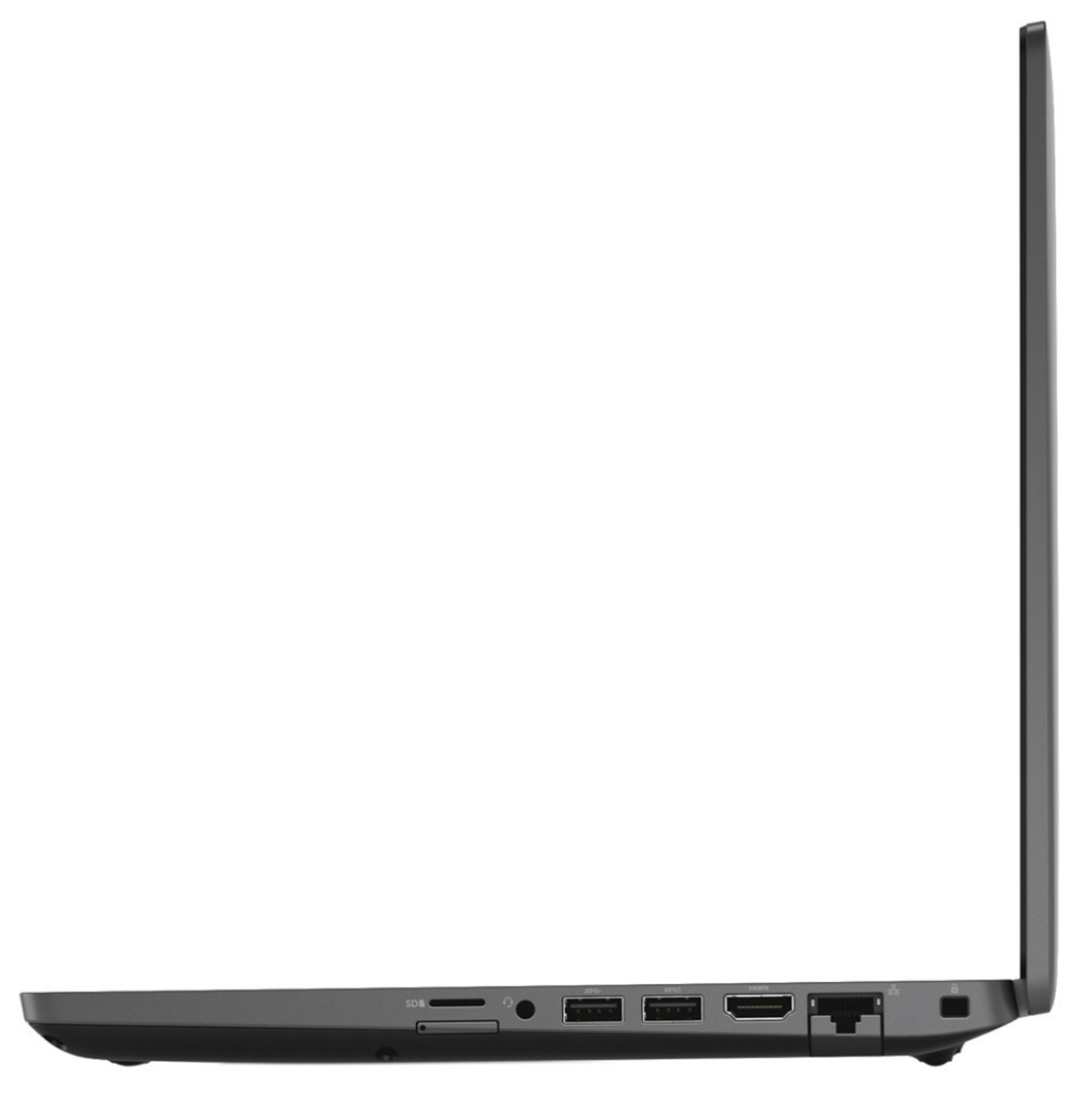Right side slim design of Dell Latitude 5500 with visible ports