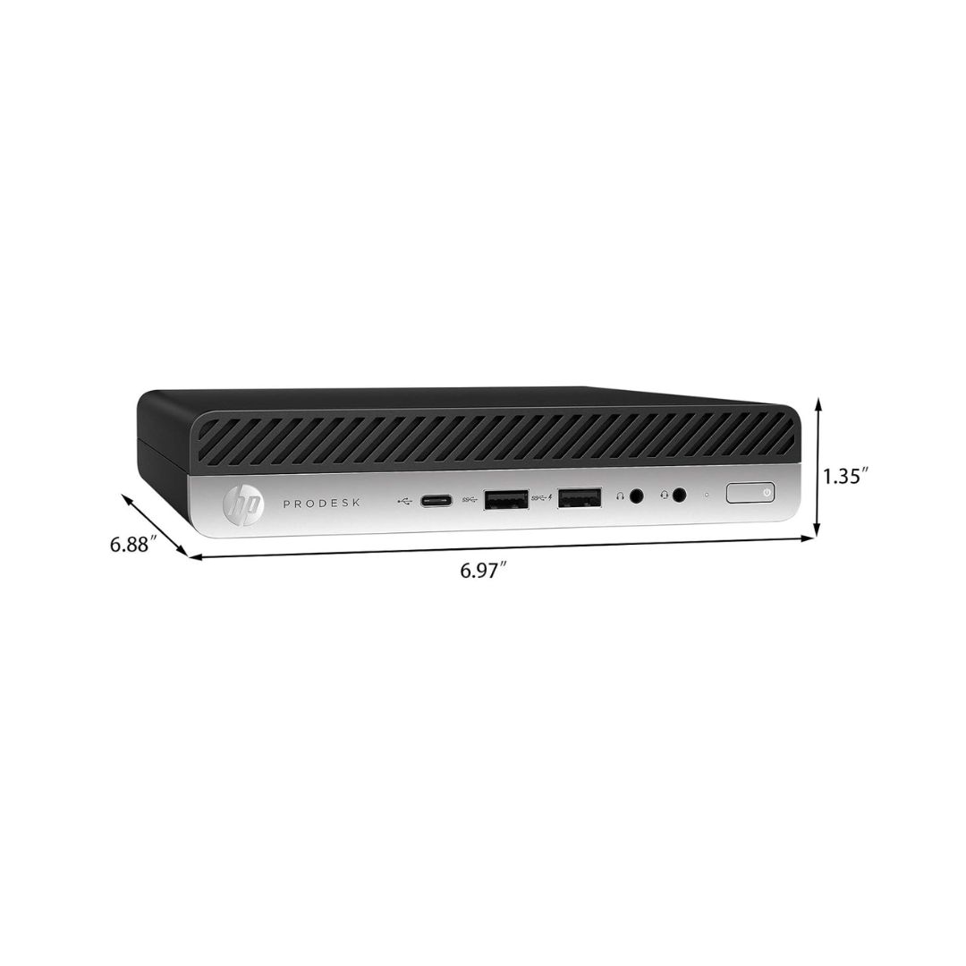 Compact HP ProDesk 600 G3 Tiny Desktop Dimensions HP ProDesk 600 G3 Tiny Desktop Showing Compact Dimensions | 7.05 x 7.01 x 1.42 inches