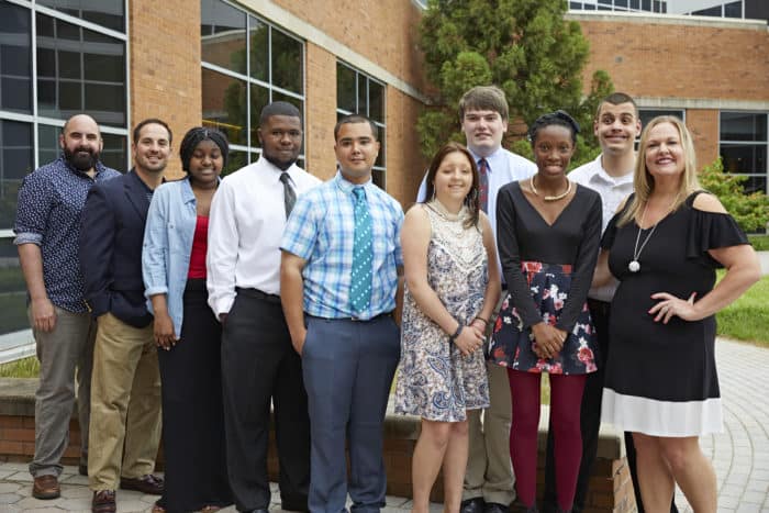 The 2017 Project Search graduating class. At right is Angie Hansen, Project SEARCH instructor at Christiana Care. Photo courtesy Christiana Care Health System.