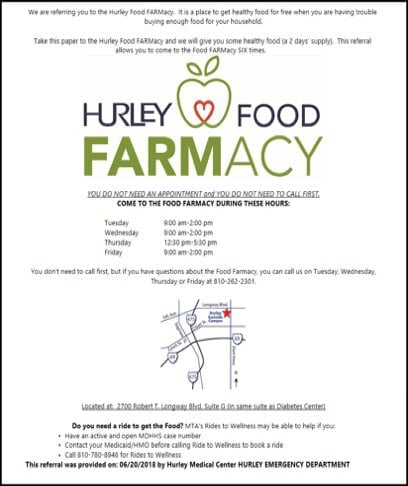 Food FARMacy referral slip