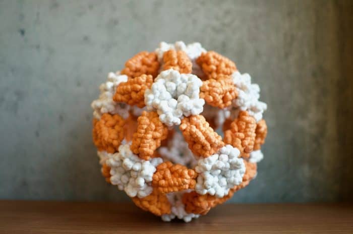 3D-printed model of nanoparticle.