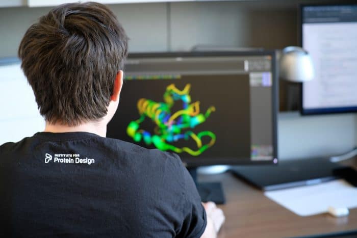 Scientist works on protein design.