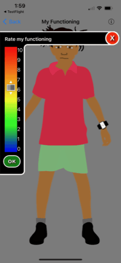 Users are able to create avatars of themselves to track their pain.