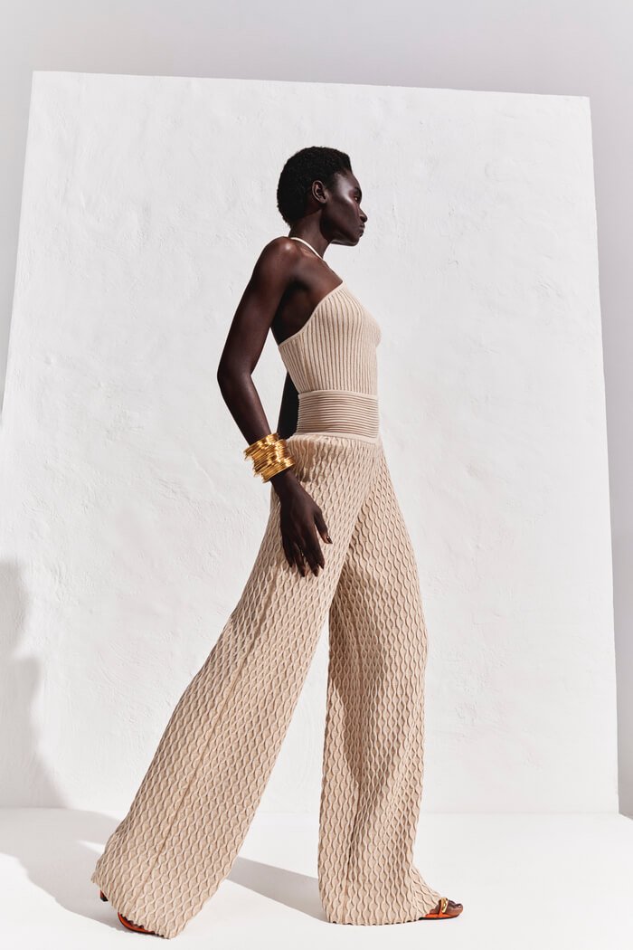 Calça Flare Tricot Texturizado - Imagem 5