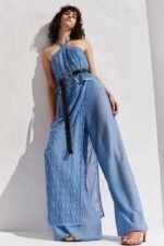 Macacão Rendado Harem com Sobreposição