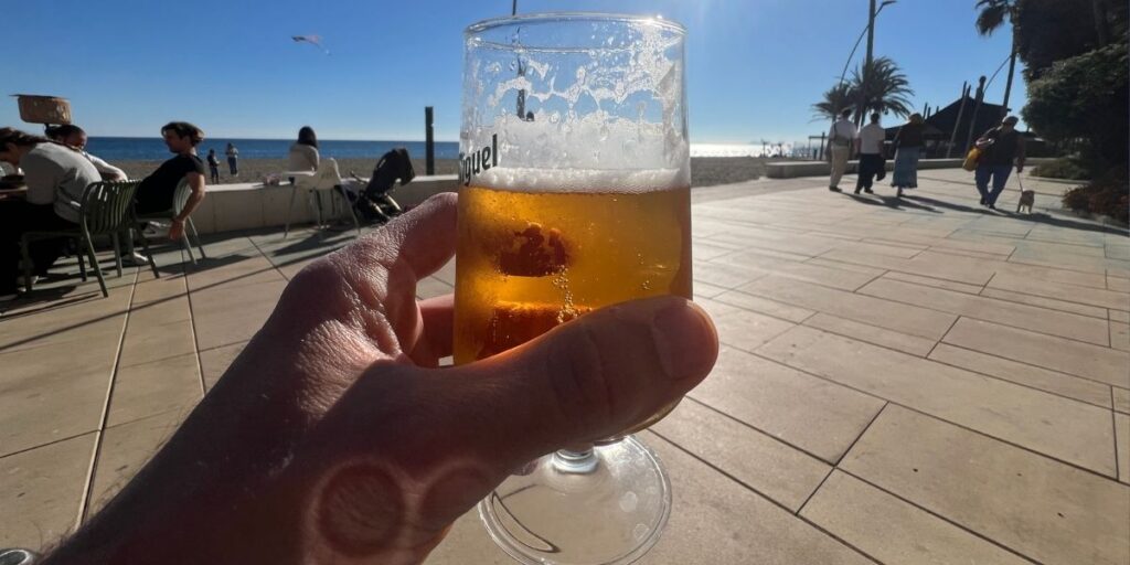 Beer on beach promenade