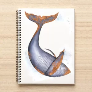 Rose gold whale - Wire bound Notebook