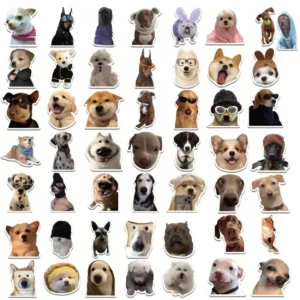50 Unique Stickers - Funny Dogs