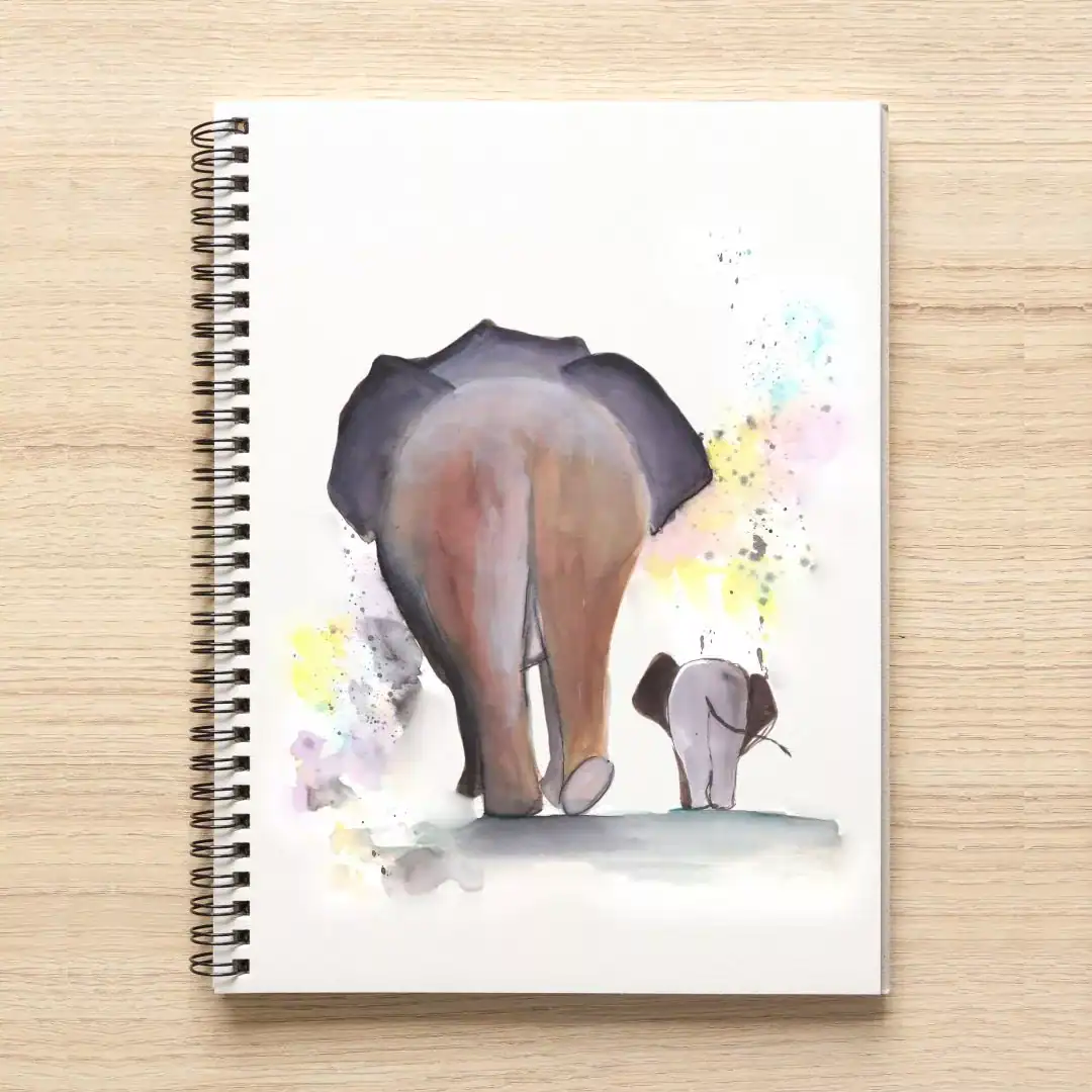 Mom And Baby Ellie - Wire bound Notebook
