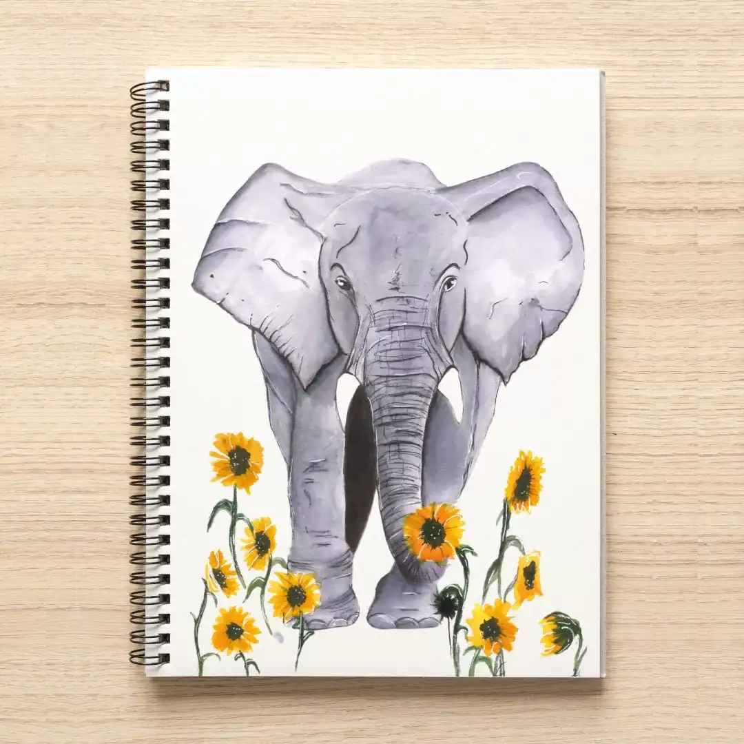 Ellie In The Sunflowers - Wire bound Notebook