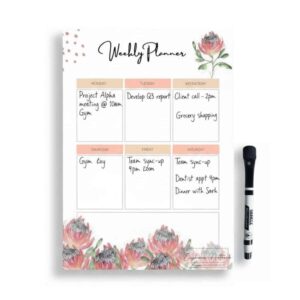 Dry Erase Fridge Weekly Planner - Protea