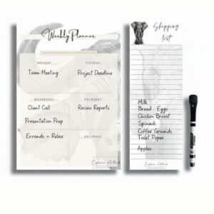 Dry Erase Fridge Weekly Planner & Shopping list Set - Wild