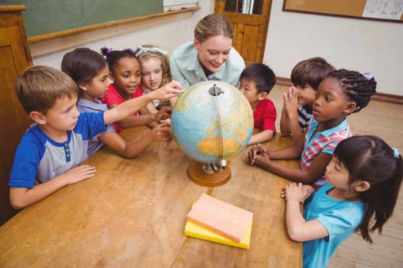 Privary school great teacher n the picture with children