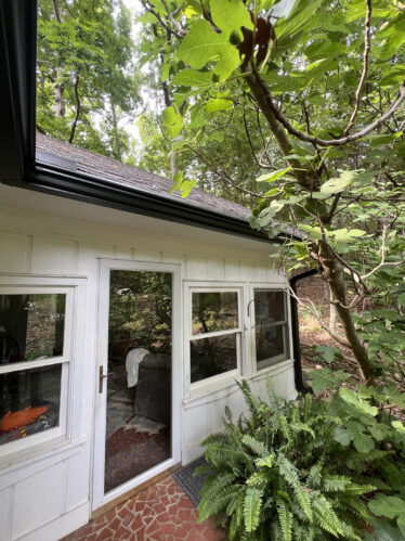 Efficient Ever Clean gutter system installed near trees, keeping gutters clog-free for Kentucky homeowners.