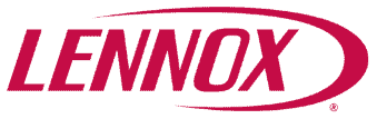 Red Lennox logo with a curved line above the text.