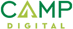 Logo of CAMP Digital with the word "CAMP" in stylized green and yellow letters and "DIGITAL" in smaller block letters below.