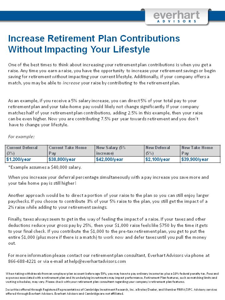 Increase Retirement Plan Contributions