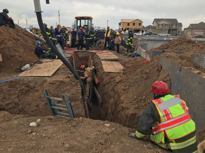 Digging a trench