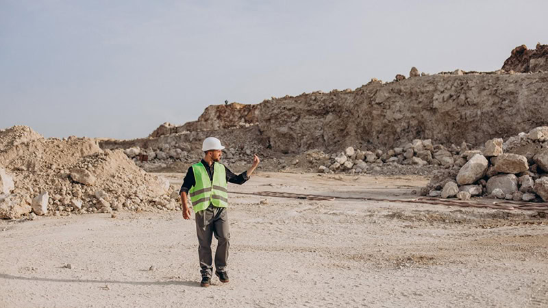 Operator in a construction site