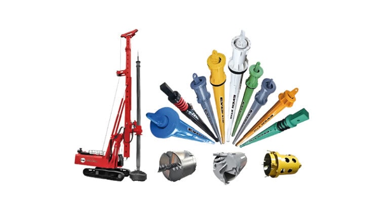 Rotary drilling rig & Kelly bar & Drilling tools
