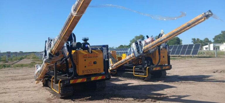 On-site use of the solar pile driver from EVERSTAR