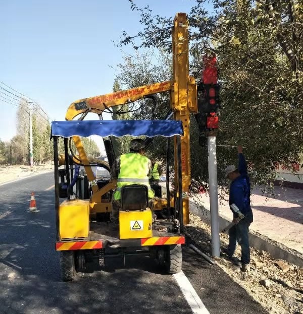Road Barrier Pile Driver