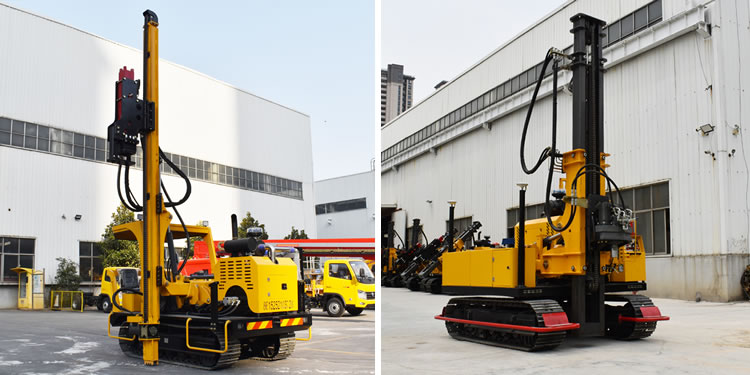 New solar pile driver alongside a used one to comparison durability