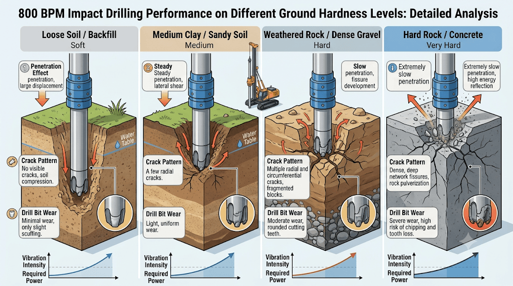 800BMP impact drilling performance.