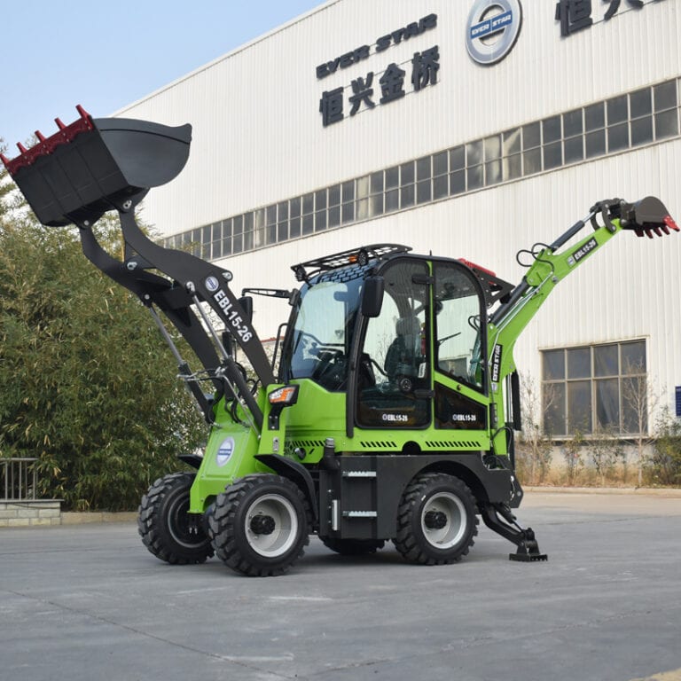 Compact backhoe loader for small jobsites