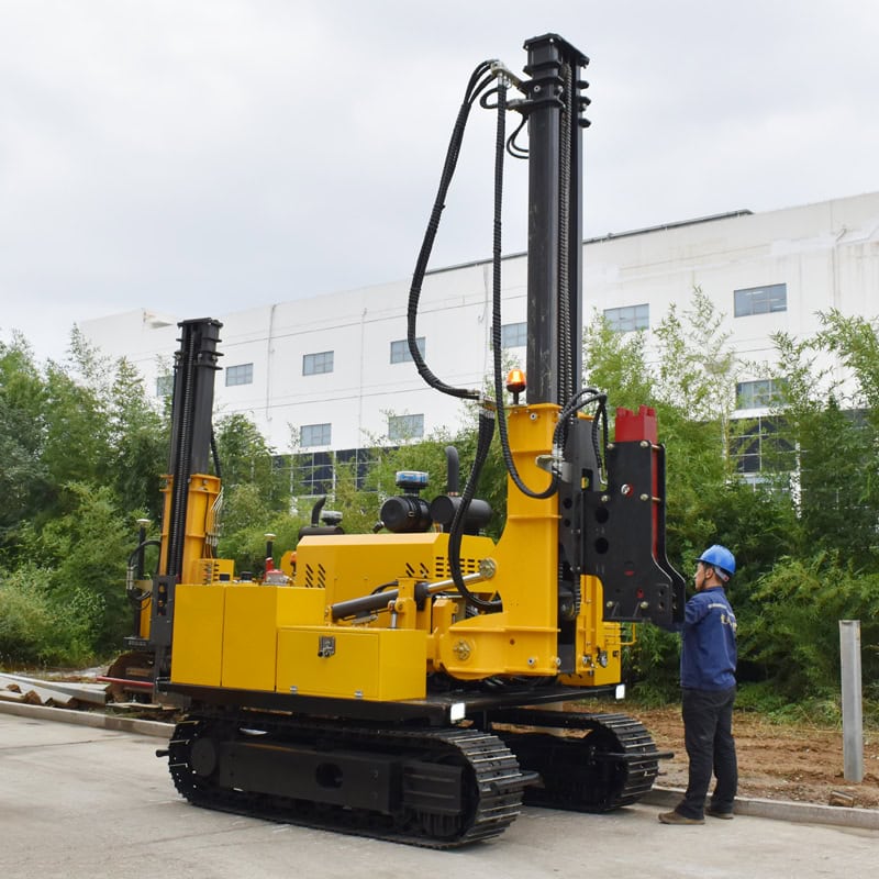 EVERSTAR: Solar pile driver on test site.