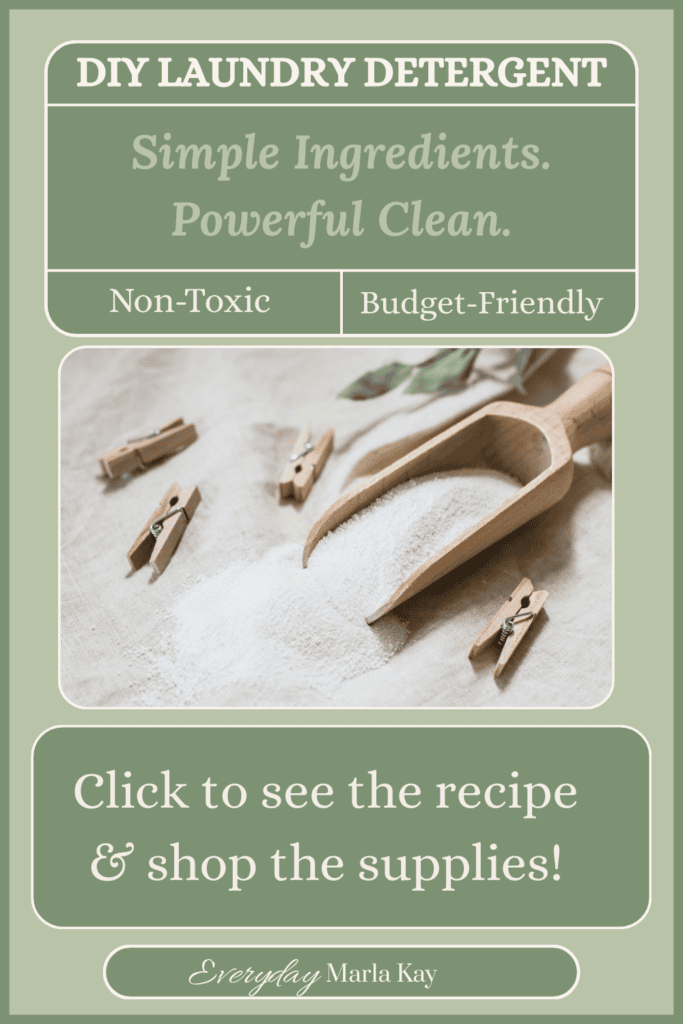 DIY laundry detergent with natural ingredients – Pinterest-friendly graphic