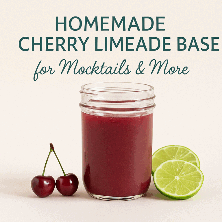 🍒 Homemade Cherry Limeade Base for Easy Spring Mocktails & Cocktails