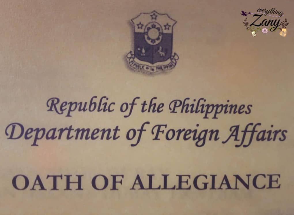 My oath of allegiance certificate