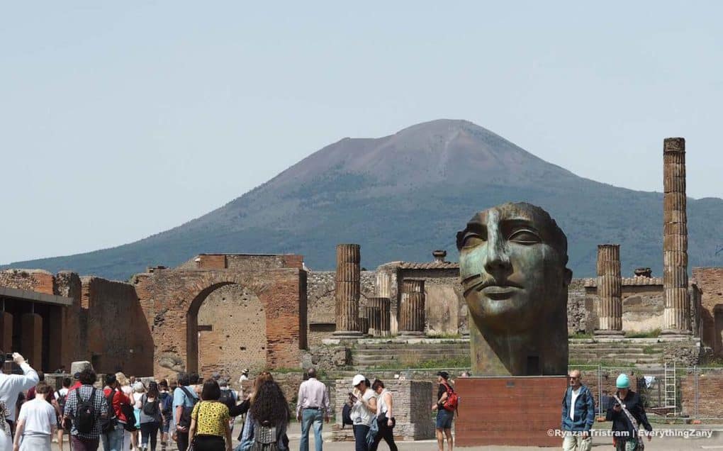 Pompeii Jupiter Temple with Mount Vesuvius