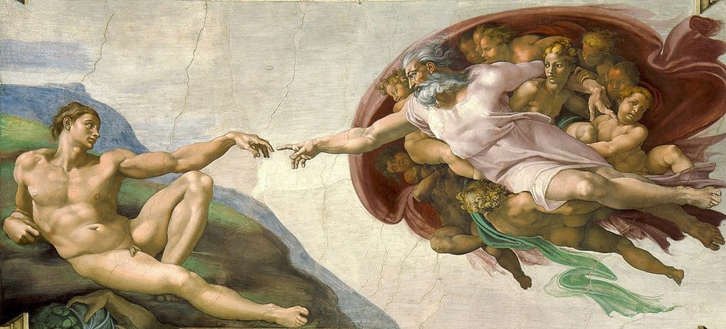 Creation of Adam by Michaelangelo in Sistine Chapel