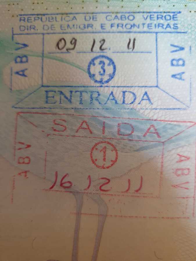 Cape Verde Arrival Stamp for British Citizen
