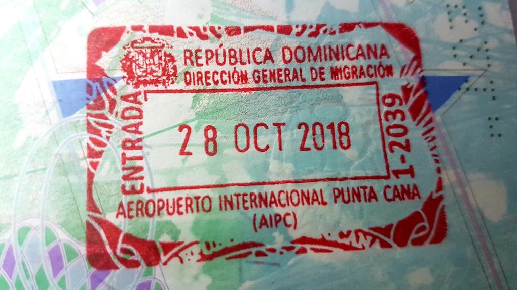 Dominican Republic Arrival Stamp for UK Passport Visa free countries