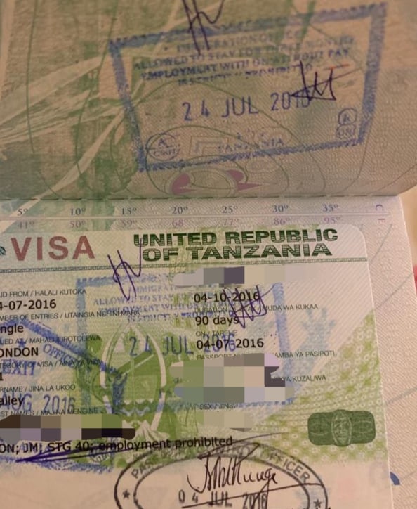 Tanzania Arrival Stamp for UK Passport best passport in the world