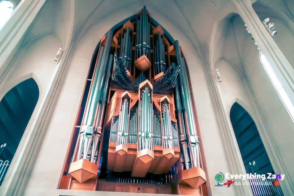 Concert Organ inside Hallgrimskirkja in Reykjavik