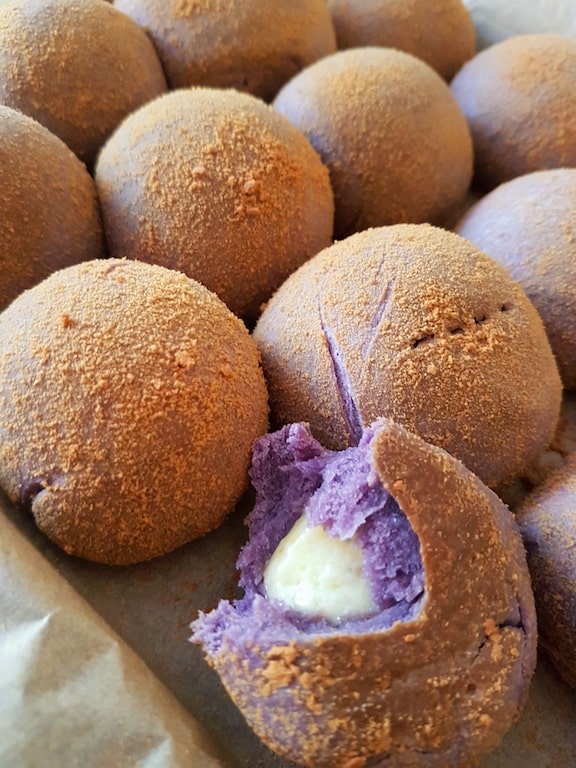 Filipino food Ube Chese Pandesal